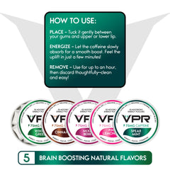 VPR Energy spearmint flavor swatch suggesting refreshing taste