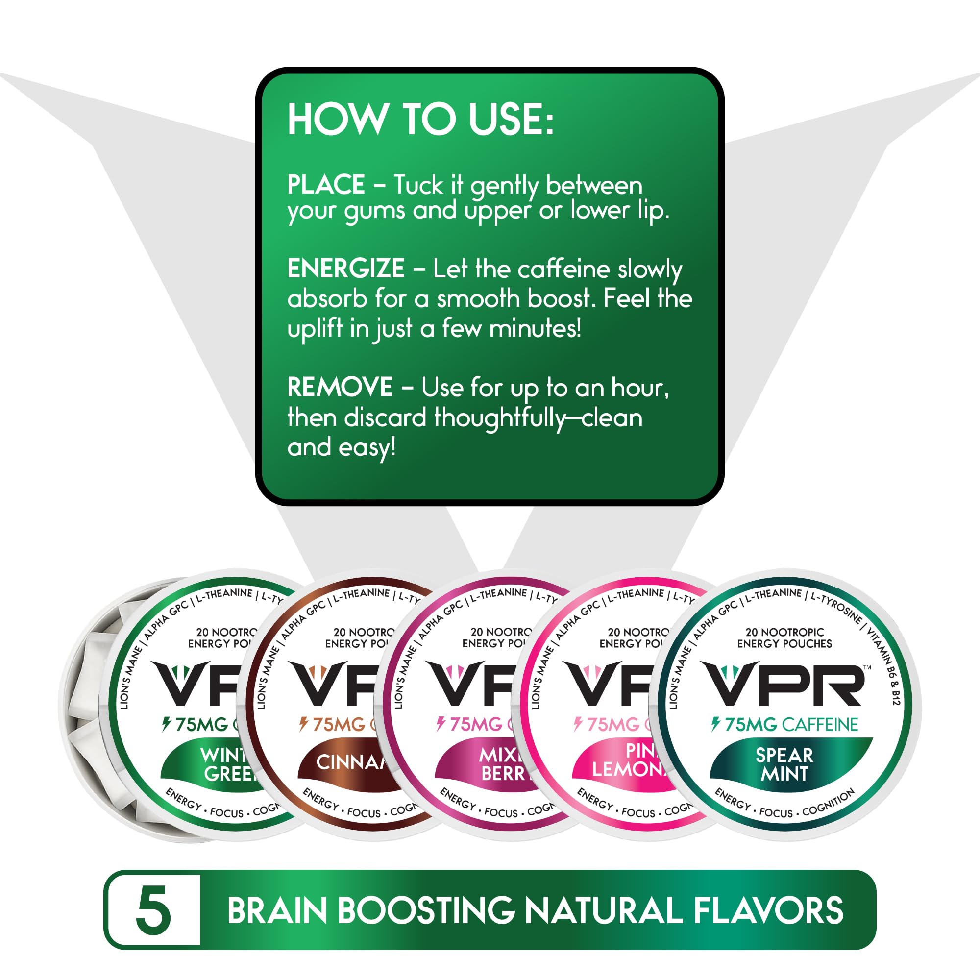 VPR Energy travel-friendly pack ready for workouts and study sessions.