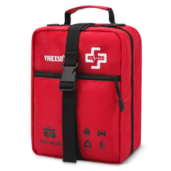 VRIEXSD 400-piece first aid kit in a compact case for home, travel, or car readiness.