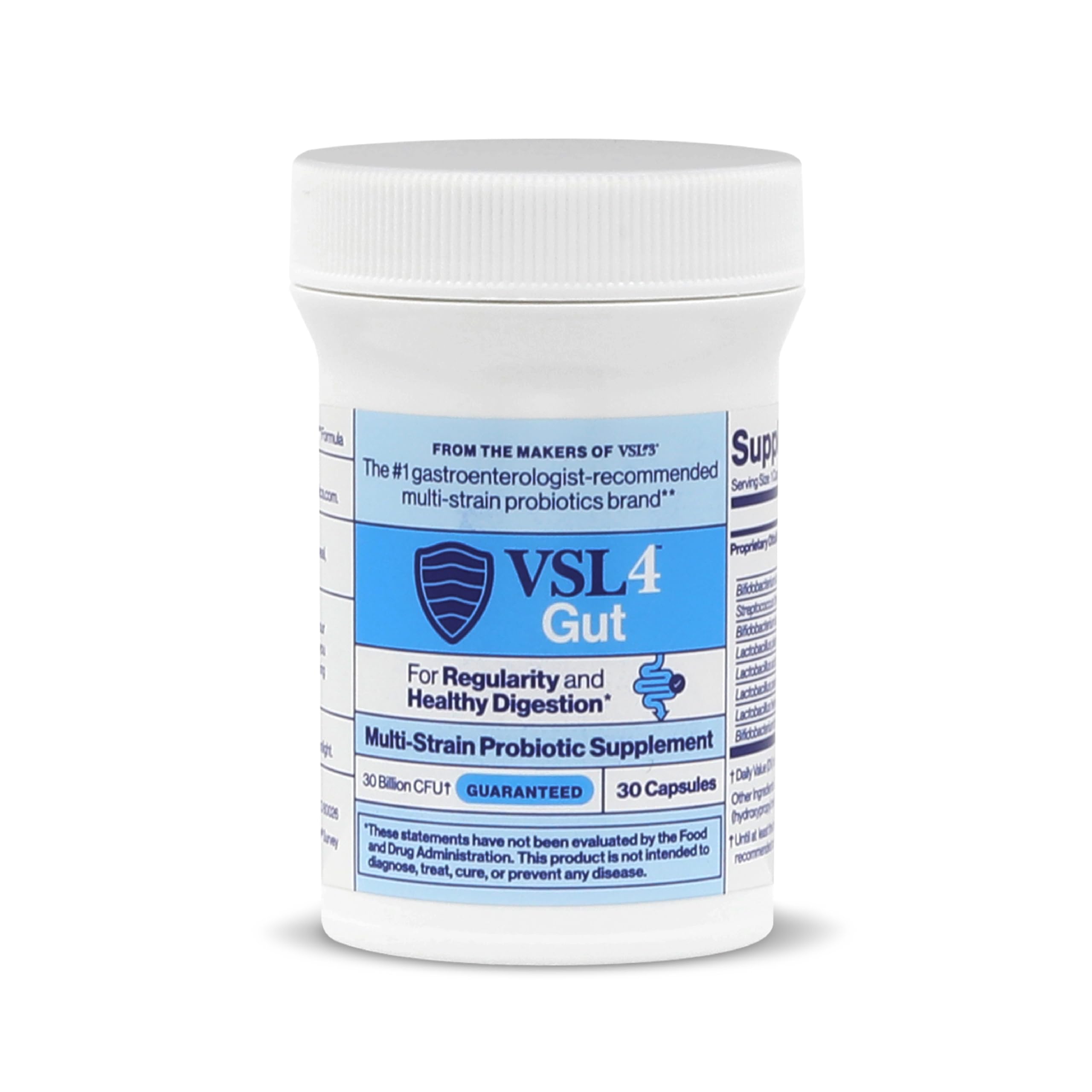 VSL4 Gut capsules showing delayed-release design supports probiotic survival.