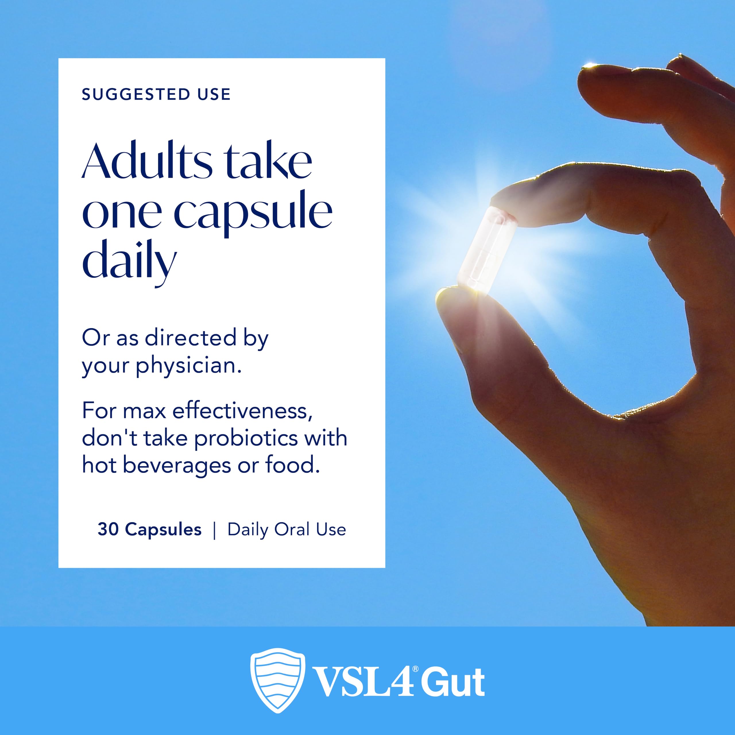 VSL4 Gut Daily Probiotics suitable for women and men.
