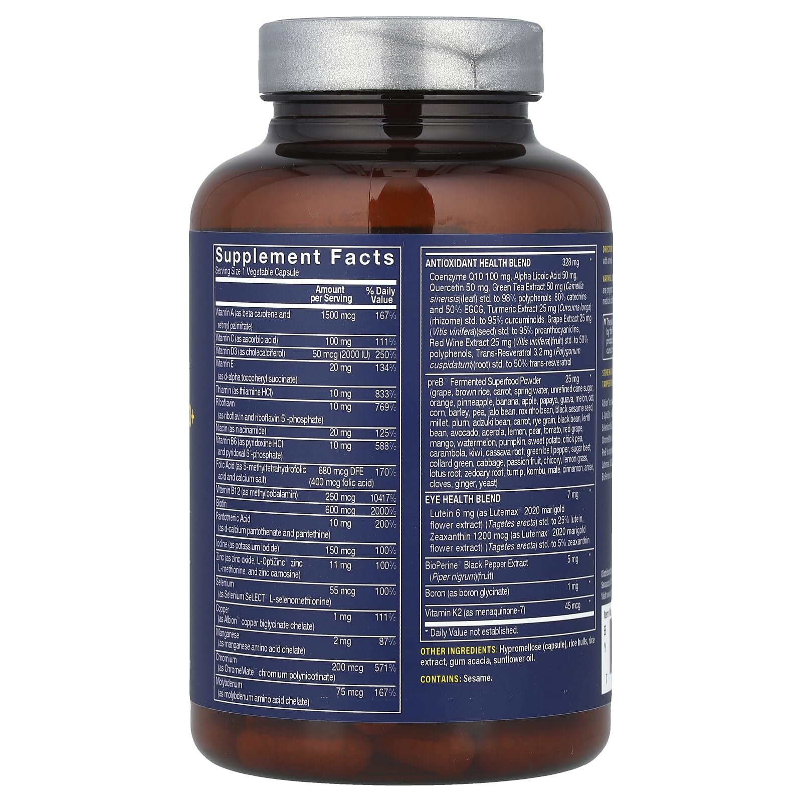Vthrive Once-Daily Bioactive Multivitamin capsules, ideal for daily nutrient support for women 50+.