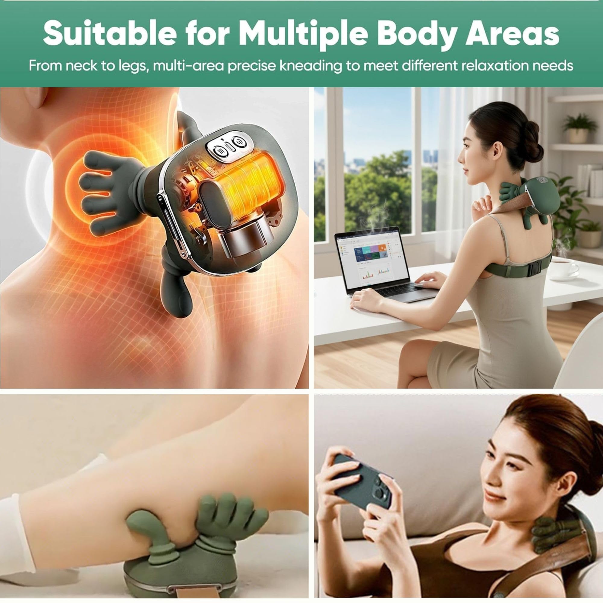 VUITTOX portable massager ideal for use at home, office, or travel.