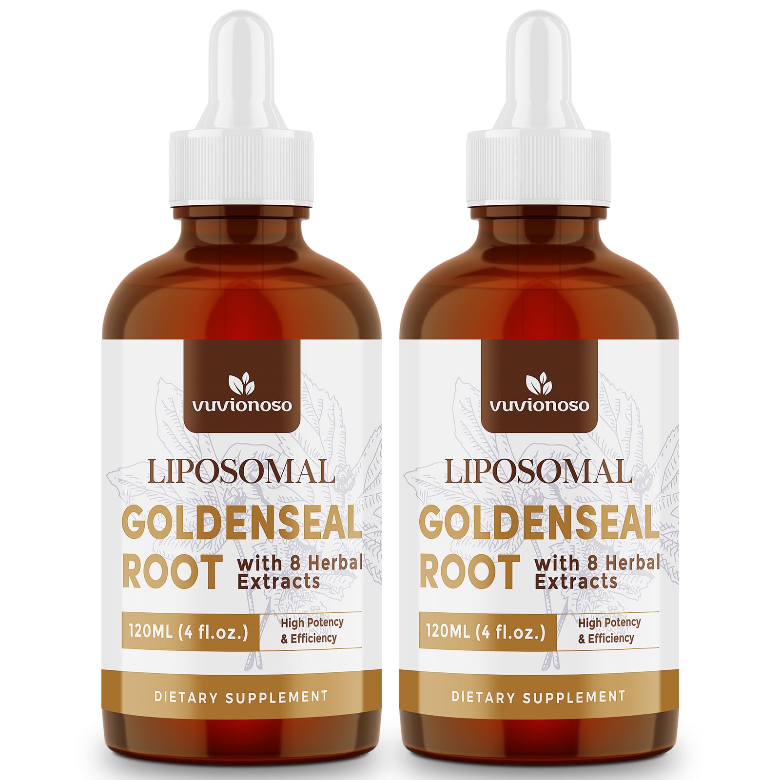 Vuvionoso Golden Seal tincture bottle for daily immune support.
