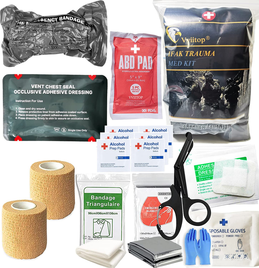 Vviitop Trauma Refill Kit contents displayed for quick field access and preparedness