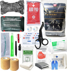 Vviitop trauma kit with vented chest seal for field bleeding control