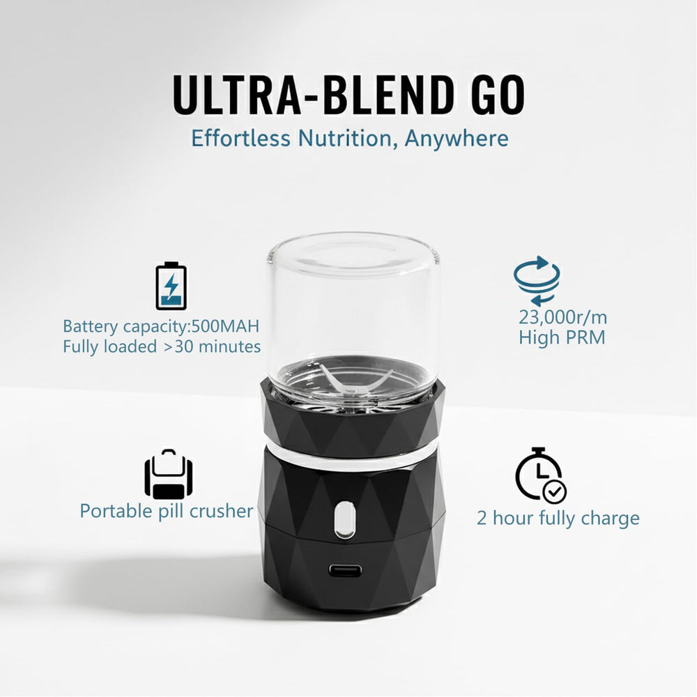 VVKKENN pill crusher battery indicator, long-lasting rechargeable power.