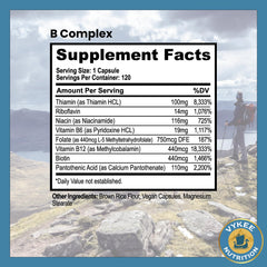 Vykee Nutrition B Complex bottle detail right with QR code transparency features