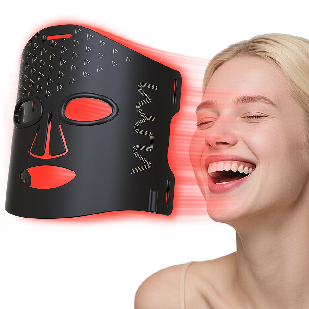 VYM By Clinmate red light face mask with 292 LEDs, cordless for easy home use.