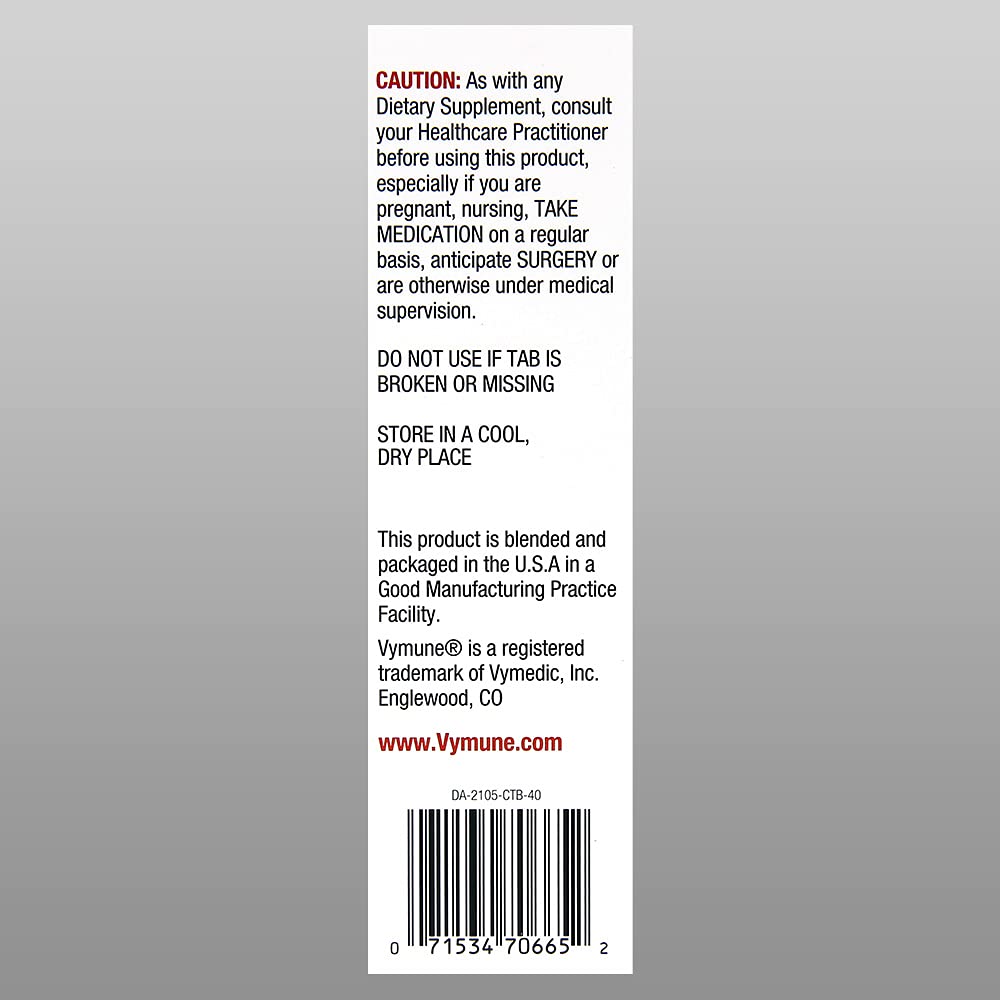 VYMEDIC Vymune quick-melt tablets dissolving, easy to take on the go.