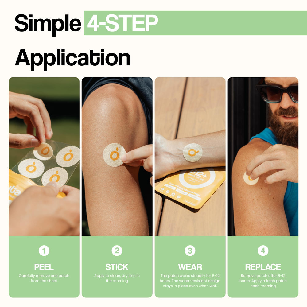 Vytadose Collagen Glow Patches worn during a gym routine.