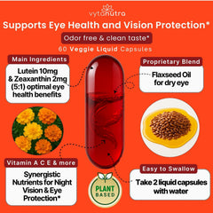 Vytanutra Liquid Lutein capsules in bottle for easy daily use.