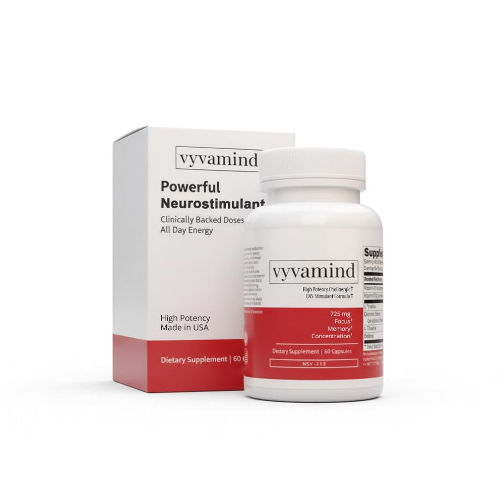 Vyvamind focus bottle on desk signaling daytime focus support