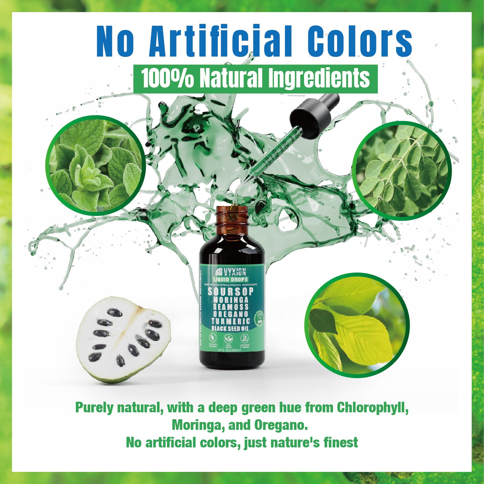 Label notes sea moss and oregano among the botanicals