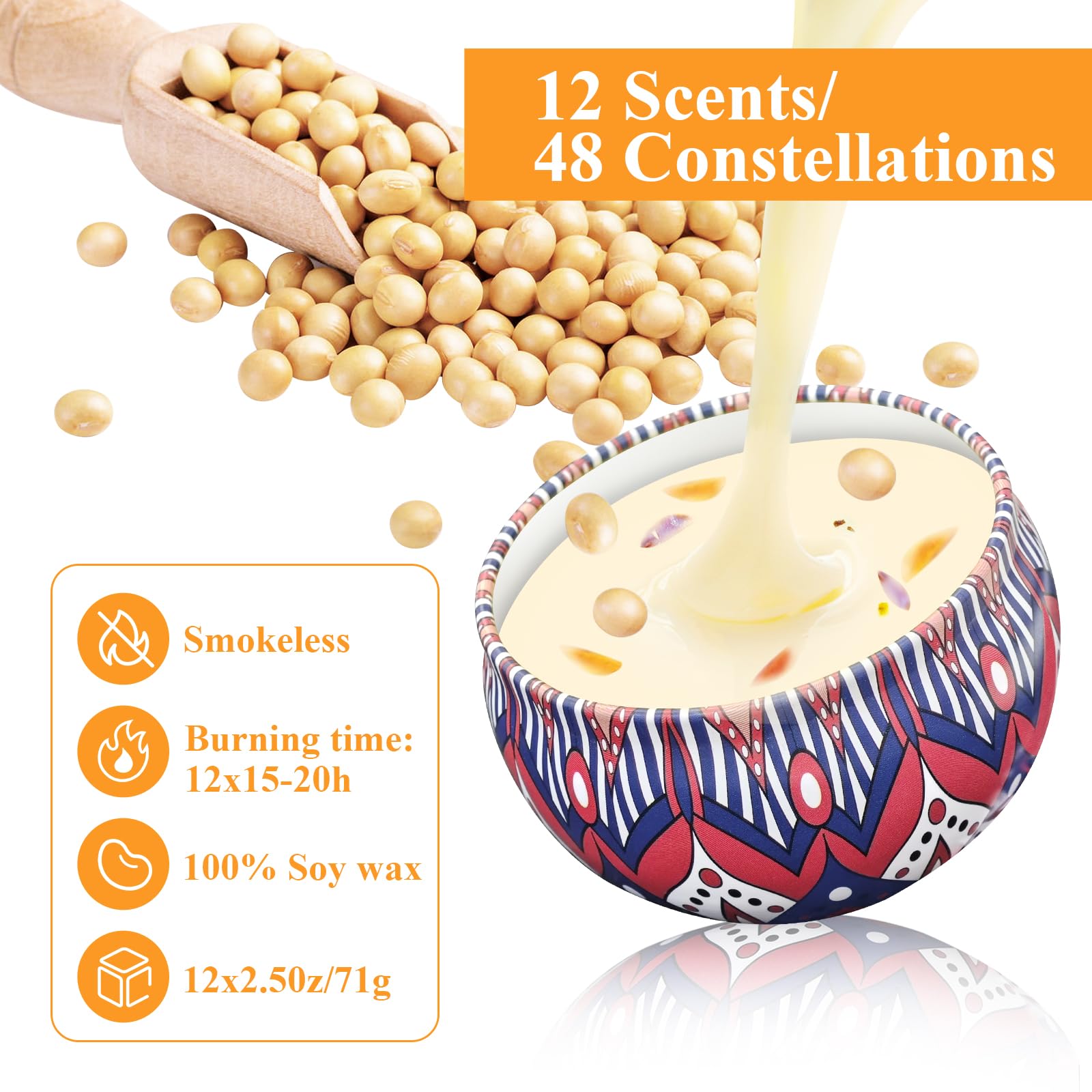 VZCBZC long-lasting candles deliver over 20 hours of scent.