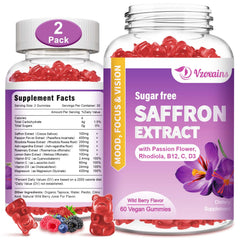 Vzoxains saffron gummies bottle for daily wellness and convenience