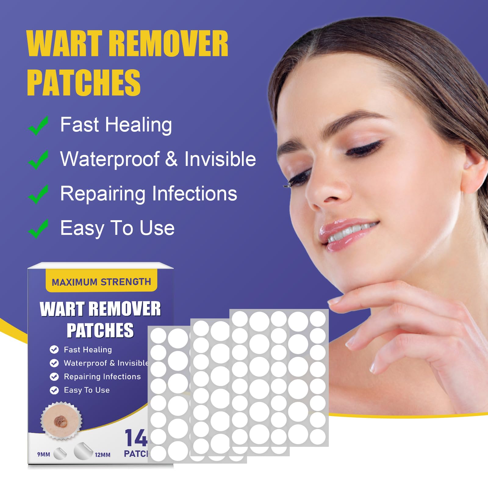 WABRINY patches are transparent to blend with skin tones during use.