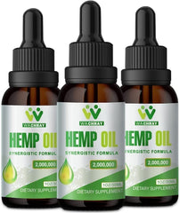 WACHRAY hemp oil drops 3-pack bottle front, premium tincture for daily focus and calm.