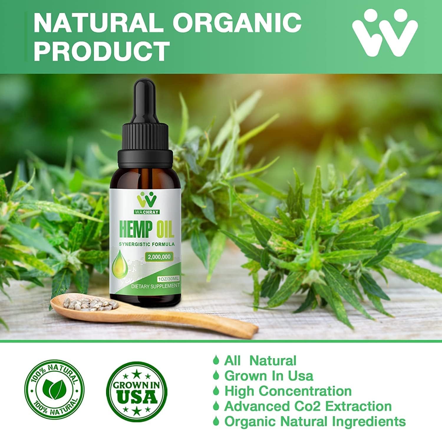 WACHRAY packaging box, reflecting non-GMO and organic sourcing.
