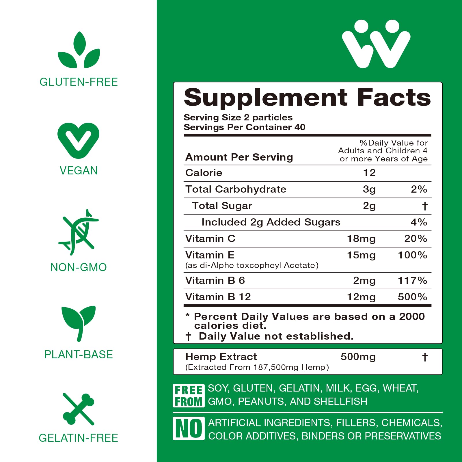 WACHRAY Nutrition gluten-free and GMO-free gummies on packaging for allergen awareness.