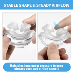 Wagleriz nasal pillow attachment makes replacement quick and easy.