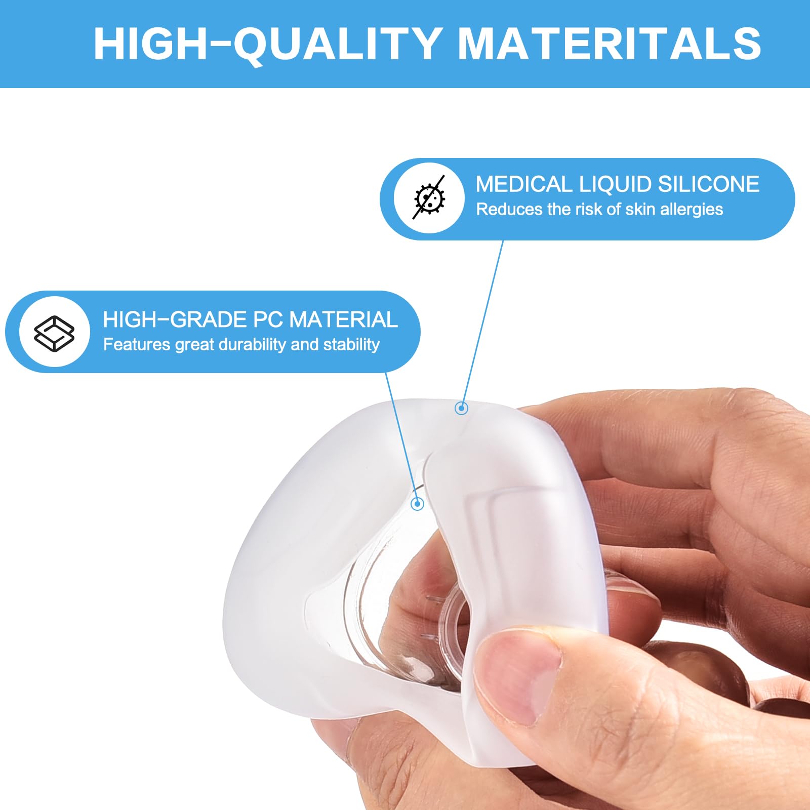 Wagleriz soft medical-grade silicone cushion texture for gentle skin contact.