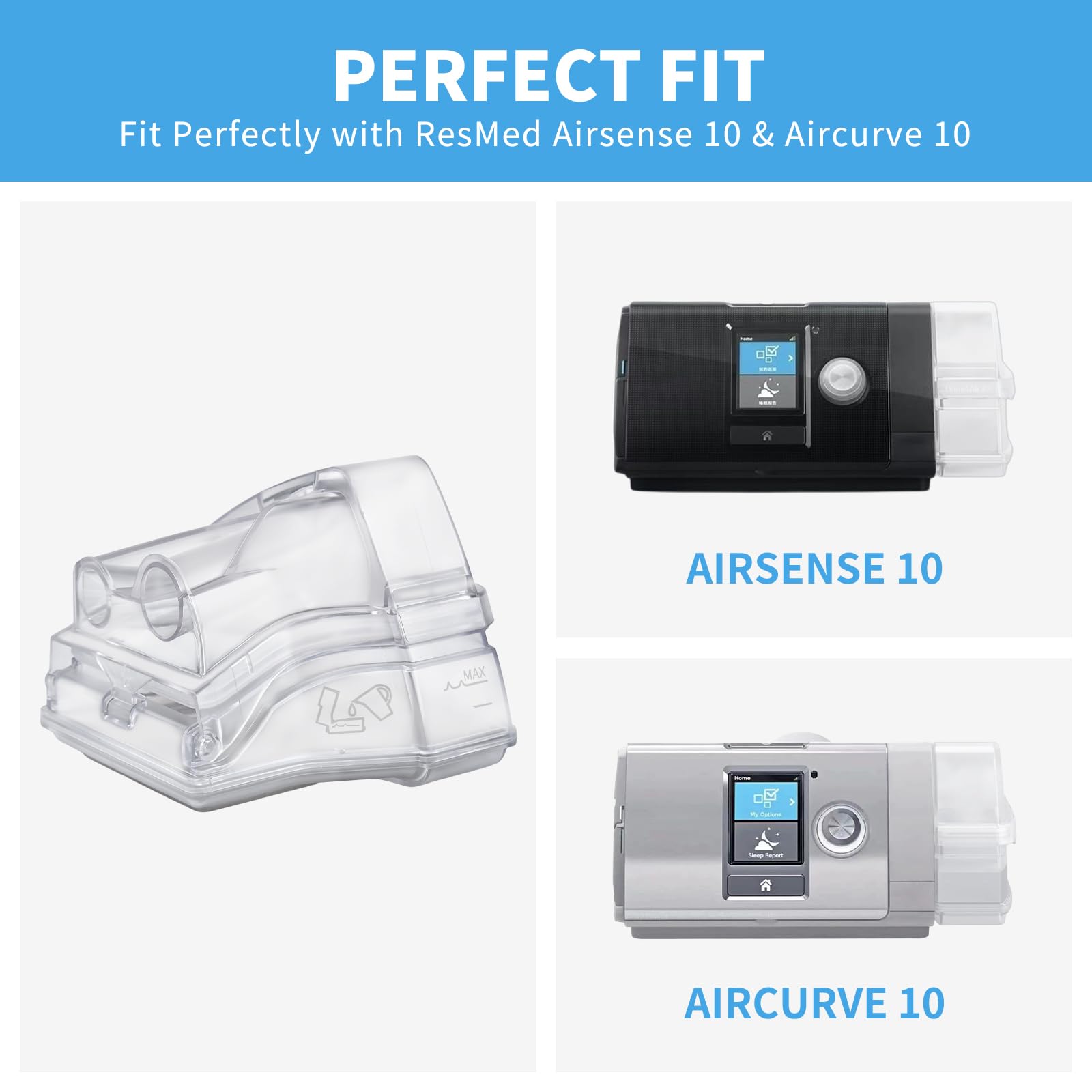 Wagleriz Water Chamber for AirCurve 10 ensures secure fit and leak-free operation.