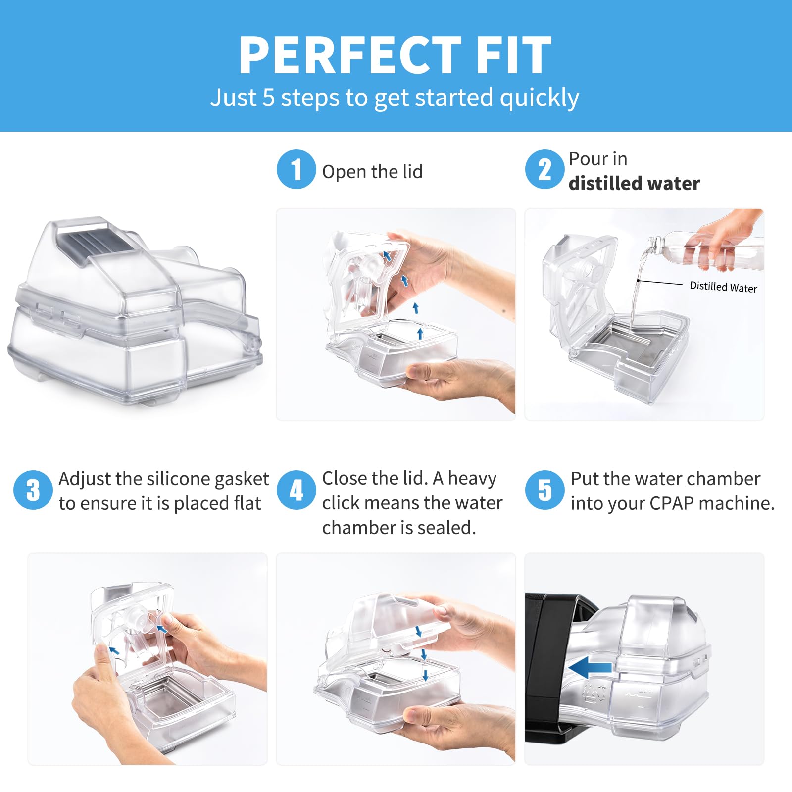 Wagleriz Water Chamber wide opening makes cleaning quick and easy.