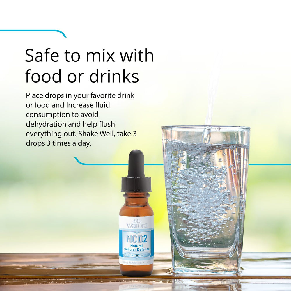 Waiora NCD2 dropper usage demonstrates convenient liquid format.