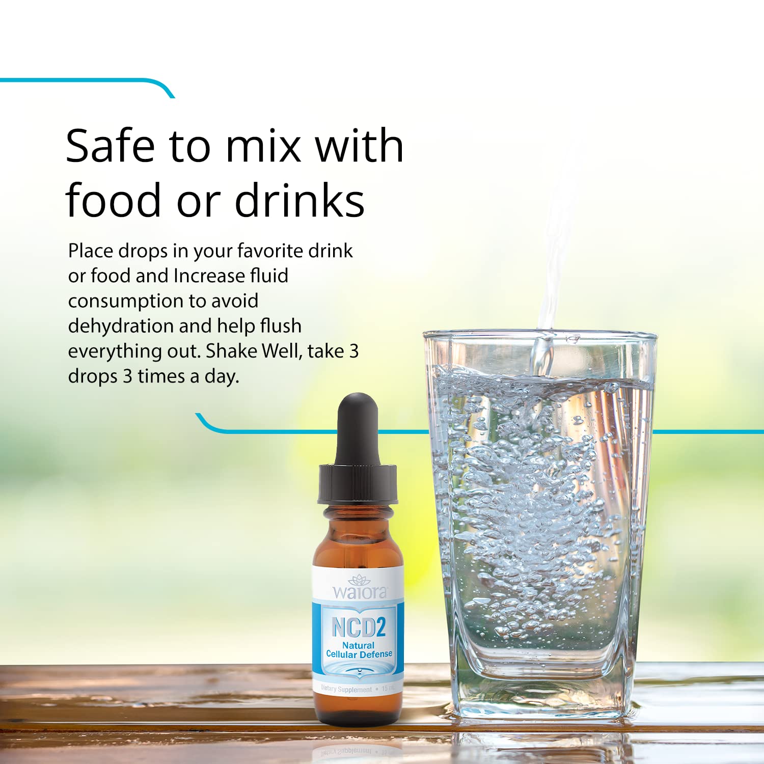 Waiora NCD2 bottle with dropper for quick daily use