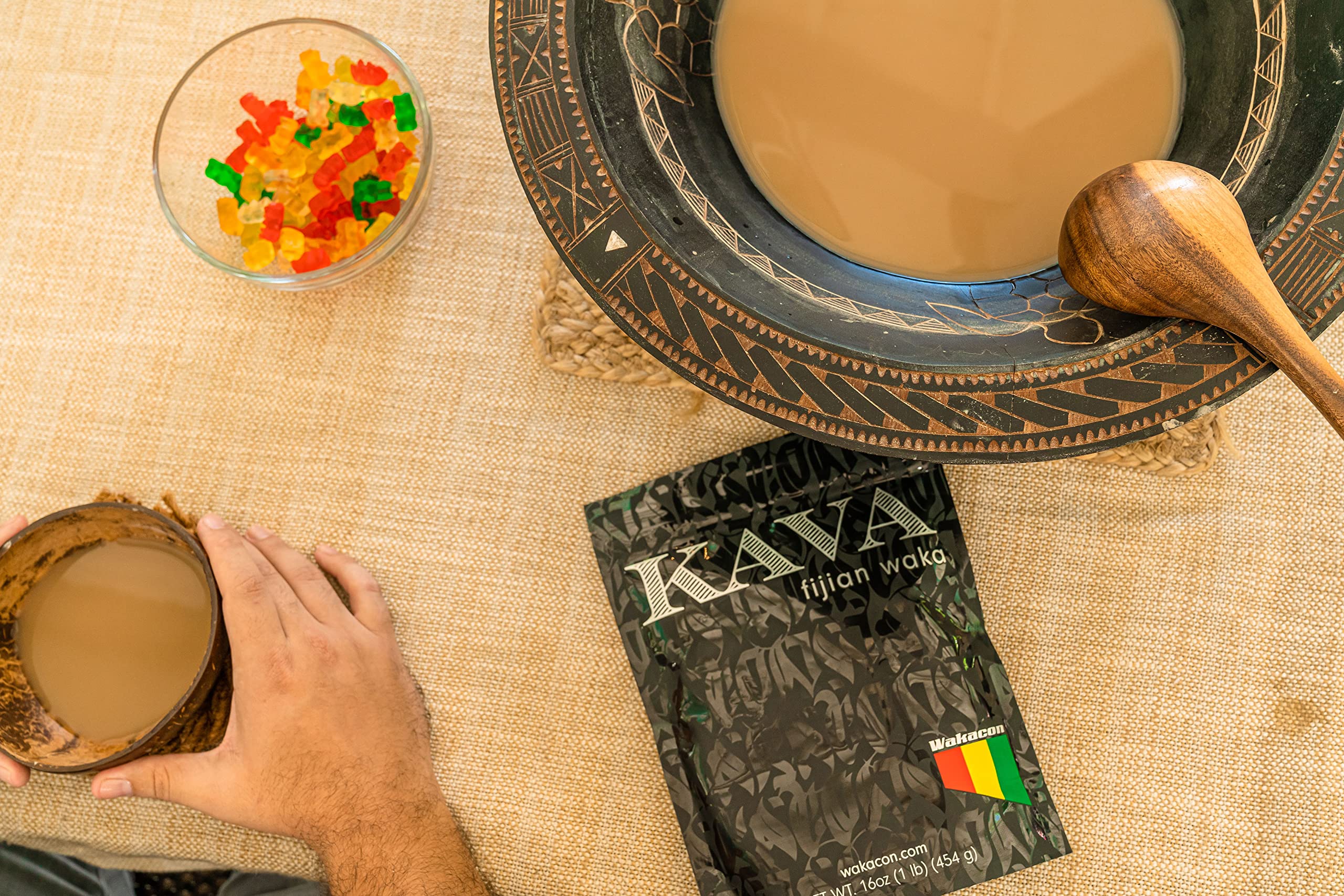 Wakacon Kava Waka powder ground root ready for processing