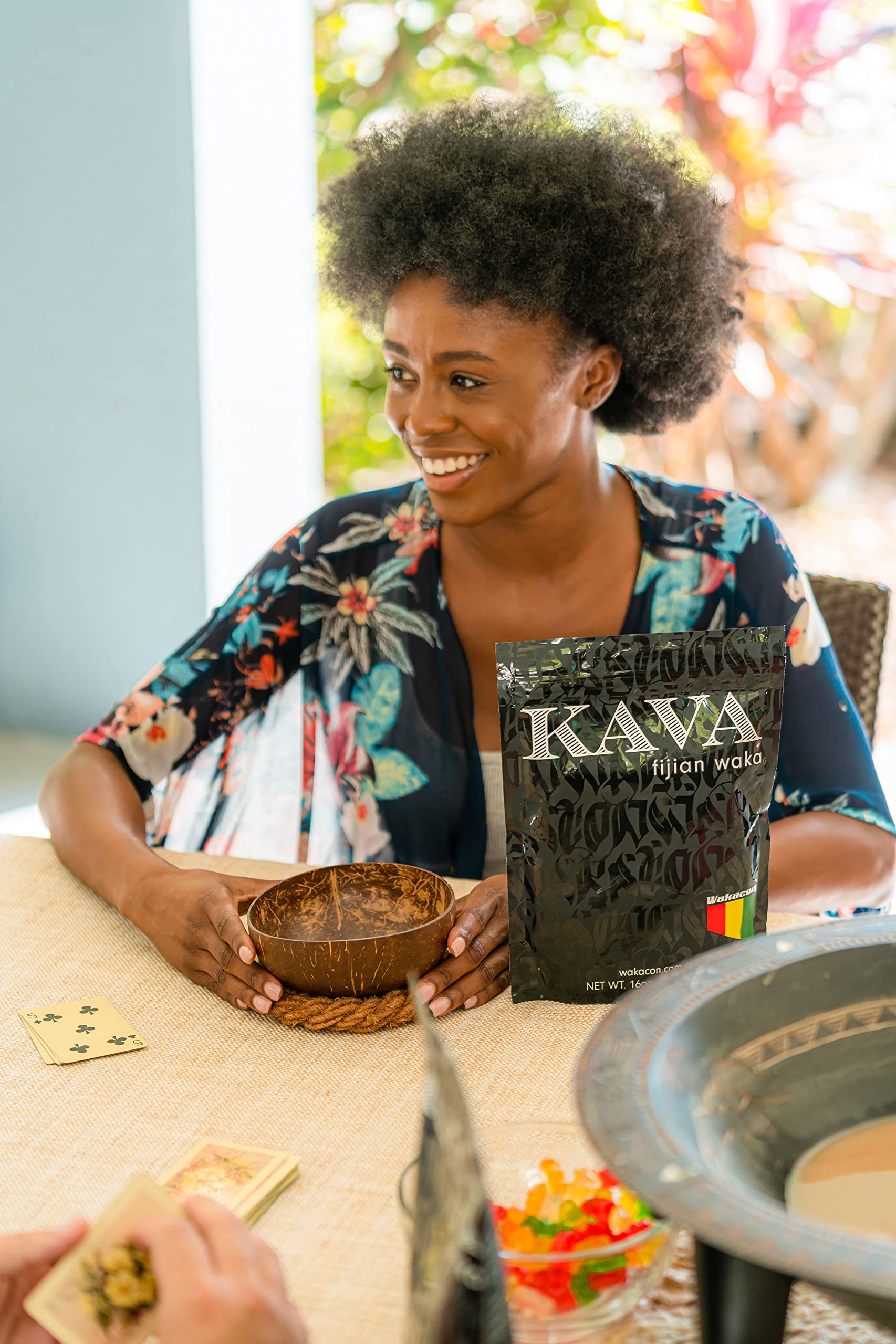 Wakacon Kava Waka powder dissolving in water for a ready drink