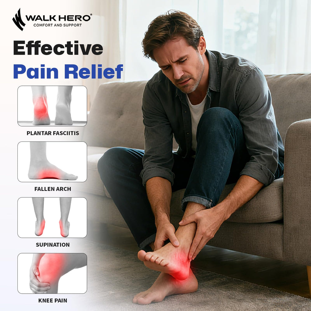 WalkHero work-boot insole inside a shoe for daily support.