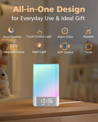 WamGra Bluetooth speaker alarm clock delivering wireless music and wake-up light