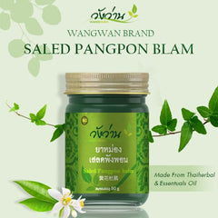 Wangwan Thai Green Balm application massage, relief for tight muscles.