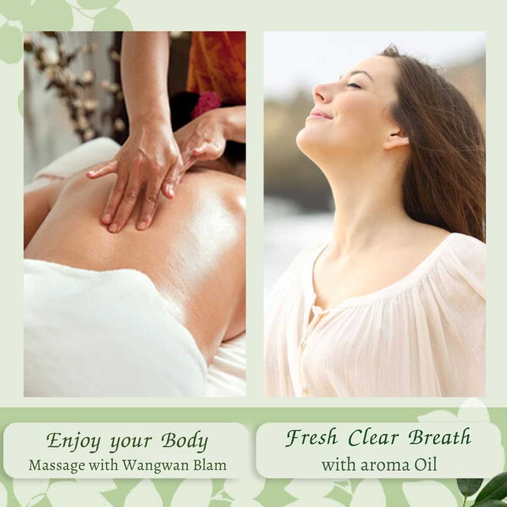 Wangwan Thai Green Balm eucalyptus-menthol blend, cooling aroma for comfort.