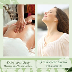 Wangwan Thai Green Balm eucalyptus-menthol blend, cooling aroma for comfort.