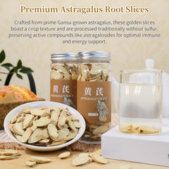 Wanhua Hall astragalus slices in a bowl ready for brewing.
