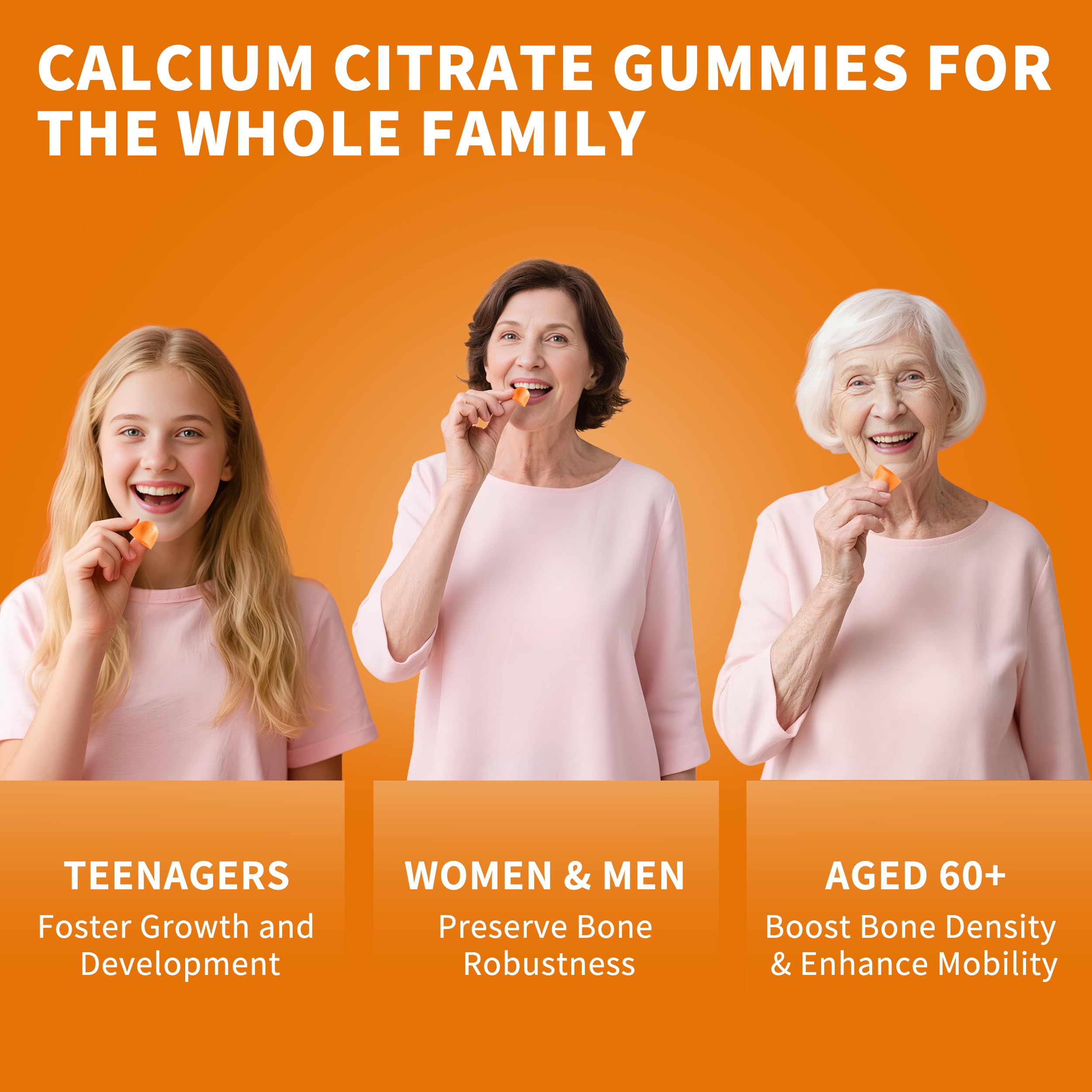 Wanish Calcium Citrate + Vitamin D3 gummies promote absorption and support bone health
