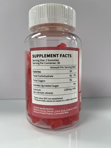 Wanish gummies closeup highlights 1200 mg calcium citrate for potent absorption
