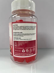 Wanish vegan label on gummies packaging emphasizes vegan, sugar-free formula