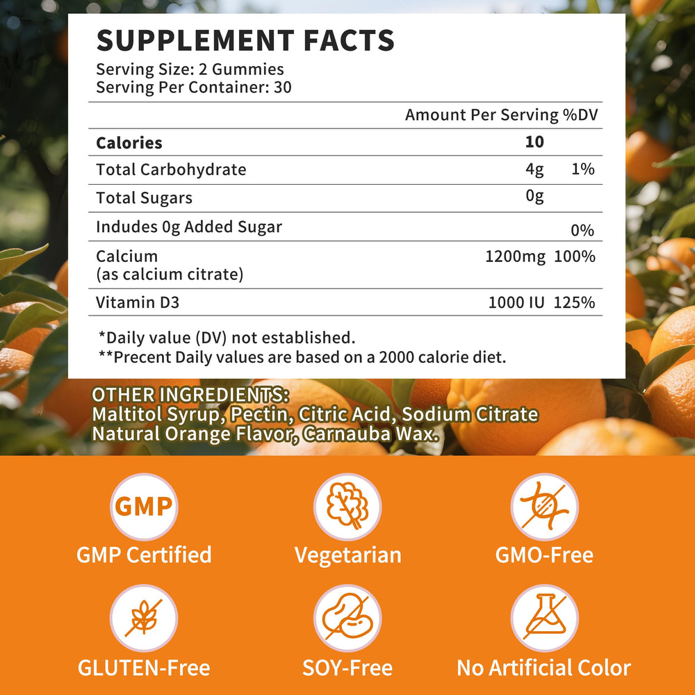 Wanish Sugar-Free Calcium Gummies provide a convenient 60-day family-friendly supply