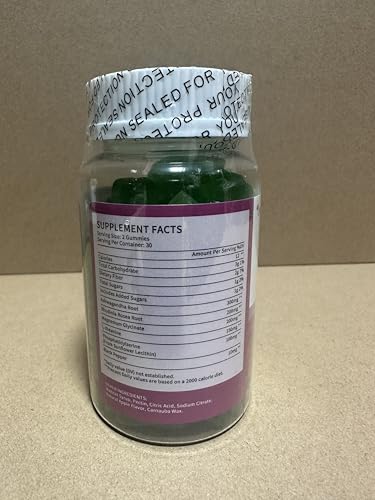 Wanish Cortisol Gummies apple bottle back shows ingredients and directions