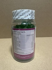 Wanish Cortisol Gummies apple bottle back shows ingredients and directions