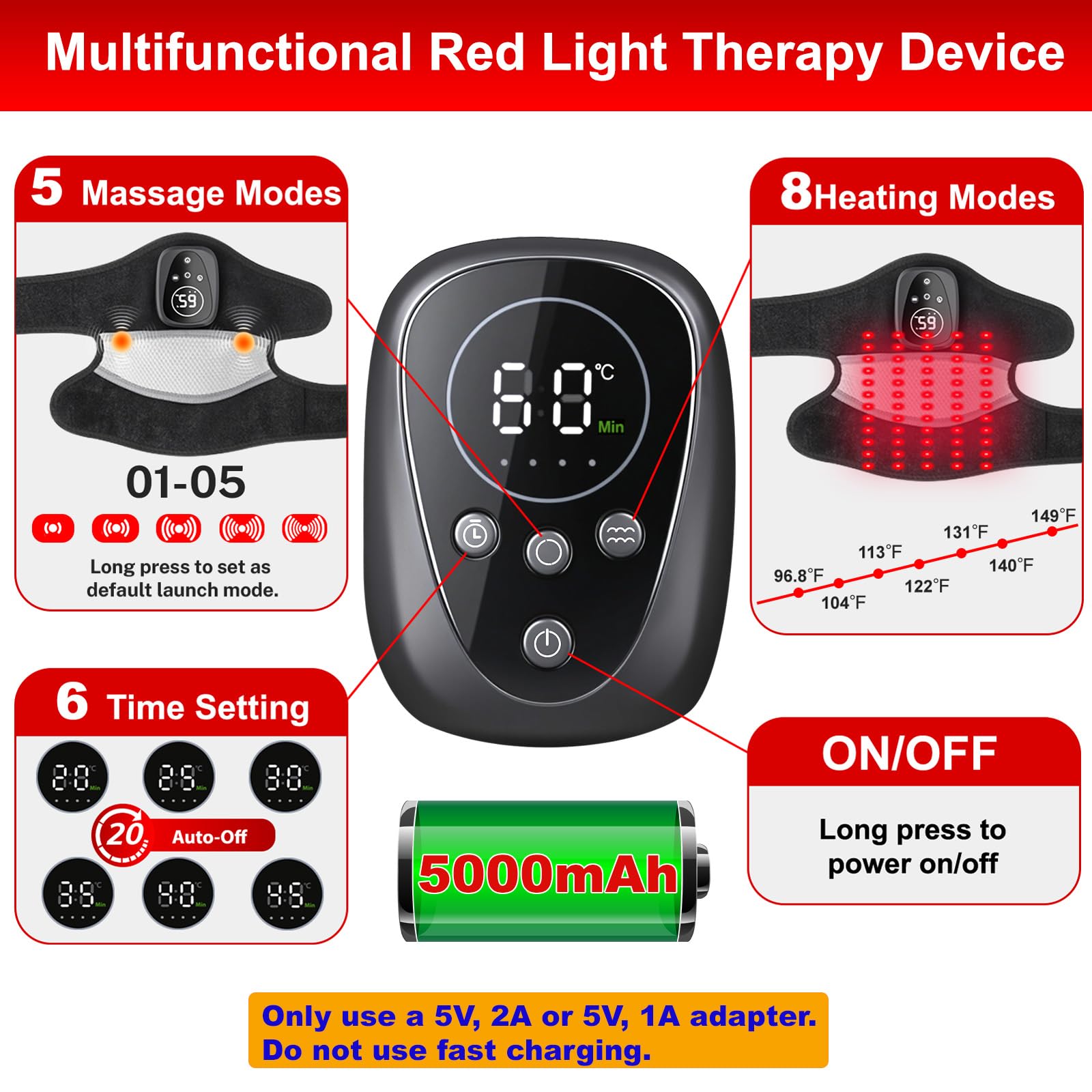 WAPAG knee massage device highlighting dual-wave therapy for comfort