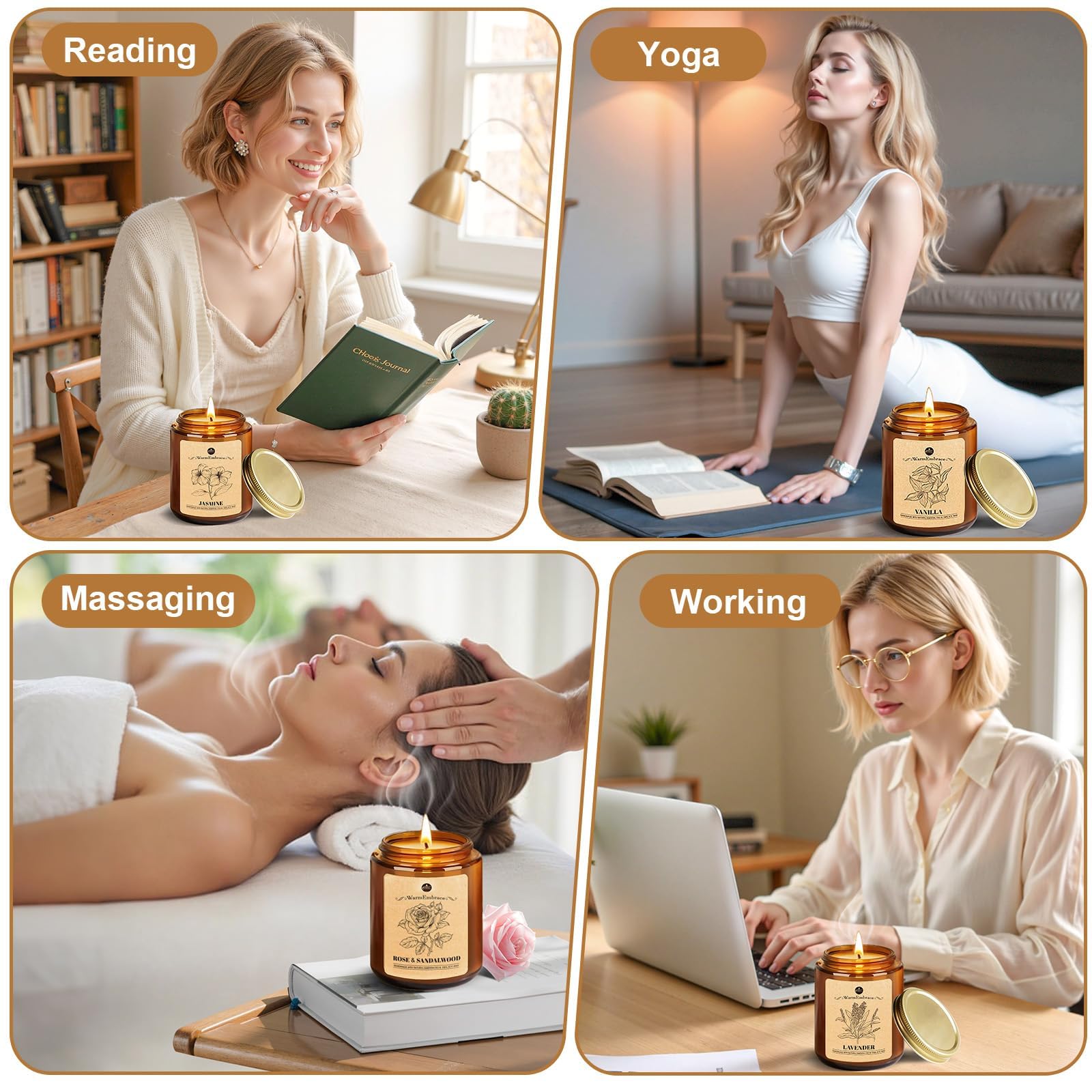 WarmEmbrace 7.6 oz candle delivers up to 160 hours of ambience