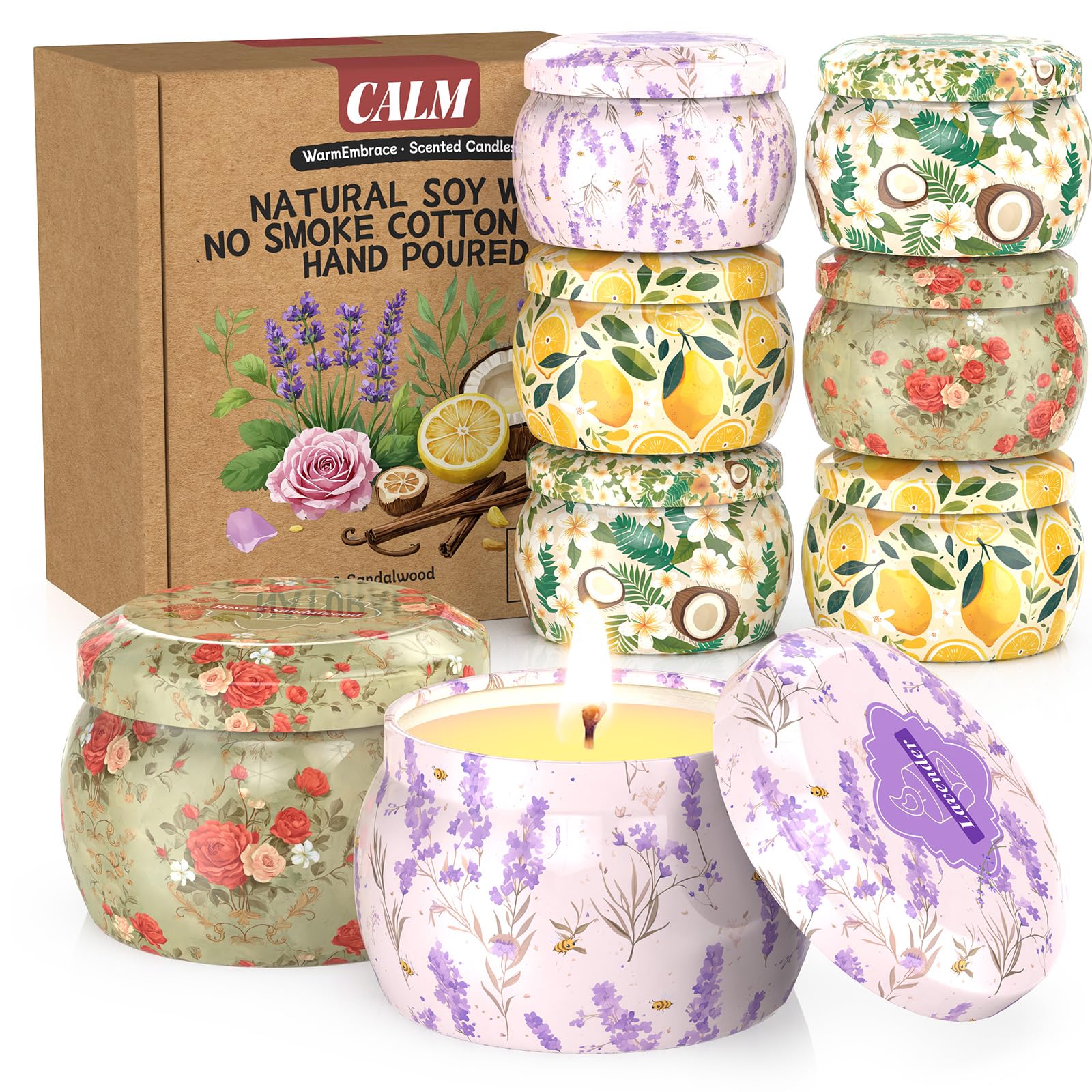 WarmEmbrace lavender candle from the set for calming ambience and fragrance