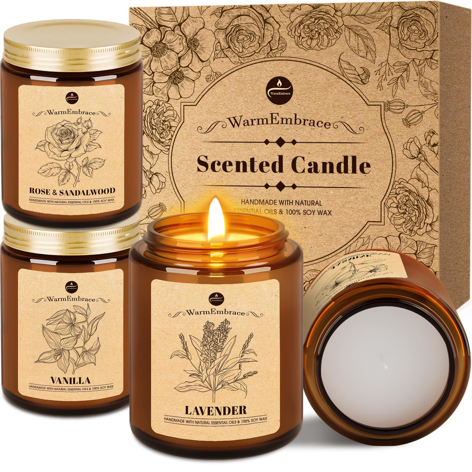 WarmEmbrace lavender candle jar for calming evenings