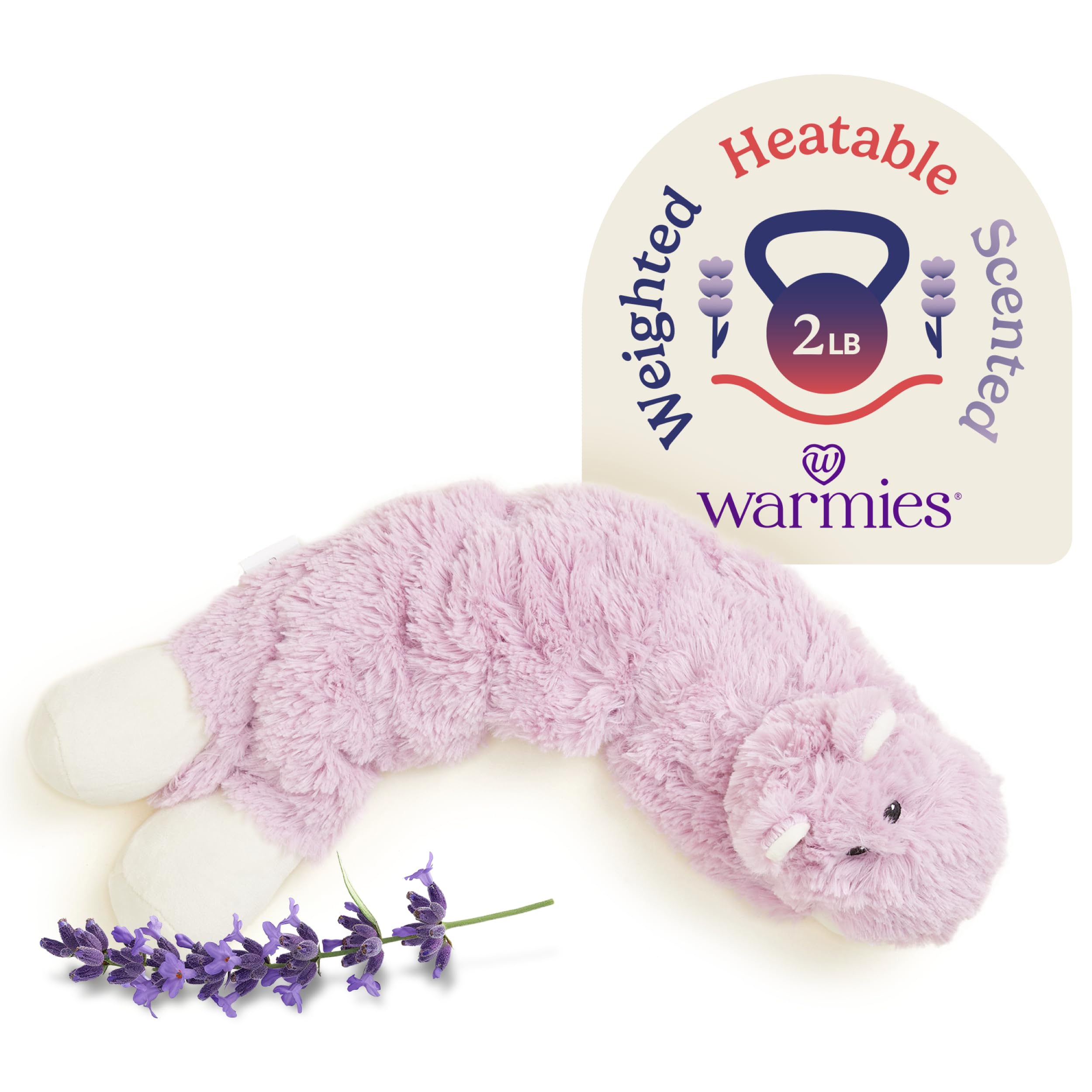 Warmies Hippo neck wrap outer view showing plush design and size