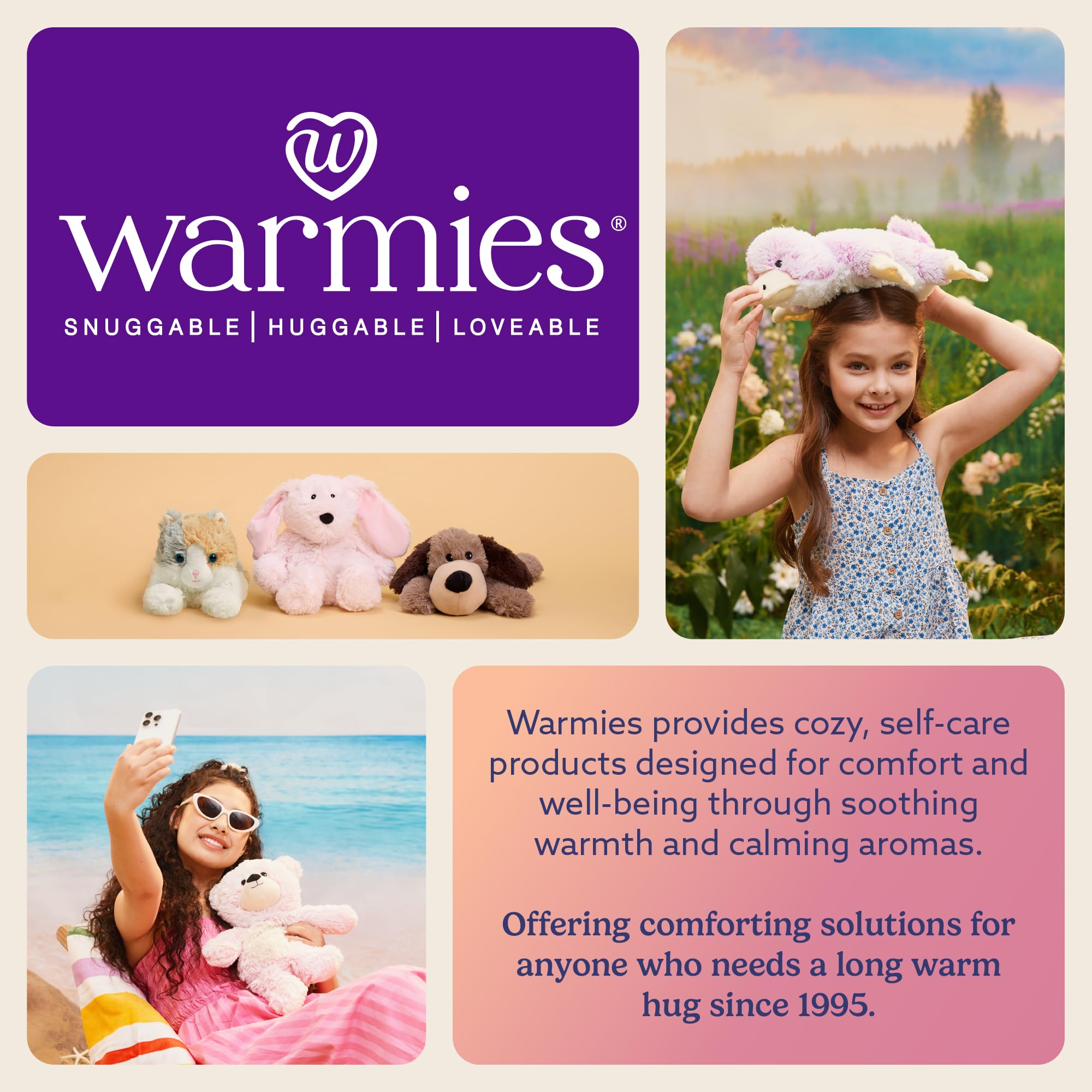 Warmies Unicorn soft fur close-up highlights huggable design